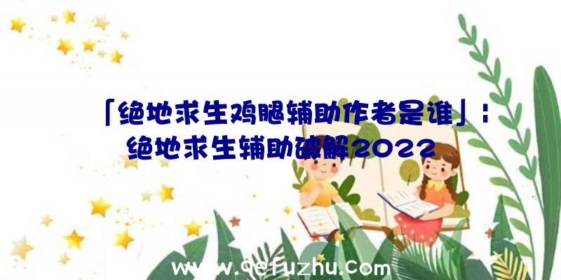 「绝地求生鸡腿辅助作者是谁」|绝地求生辅助破解2022